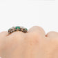 Art Deco Platinum Emerald and Diamond Five Stone Ring