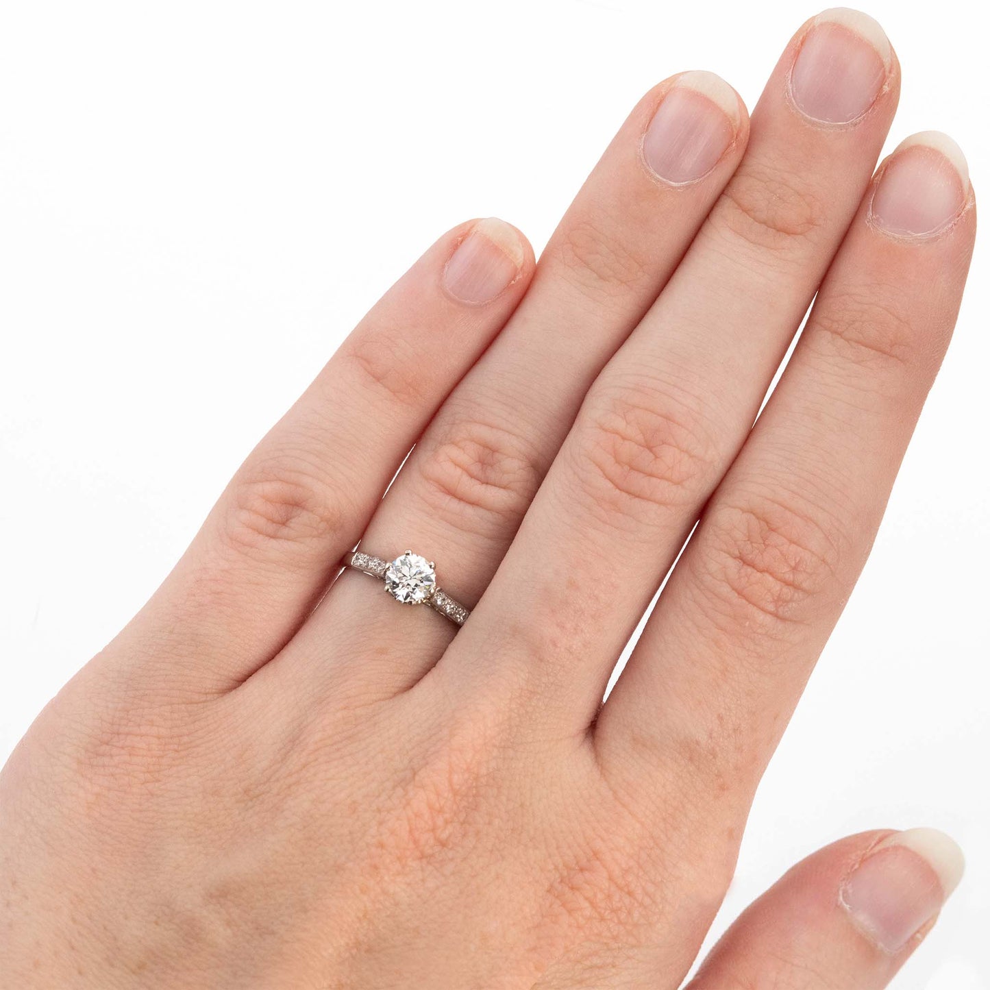 Art Deco Platinum Diamond Solitaire Engagement Ring