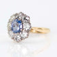 Vintage 18ct Yellow Gold 1.4 carat Sapphire and Diamond Cluster Ring