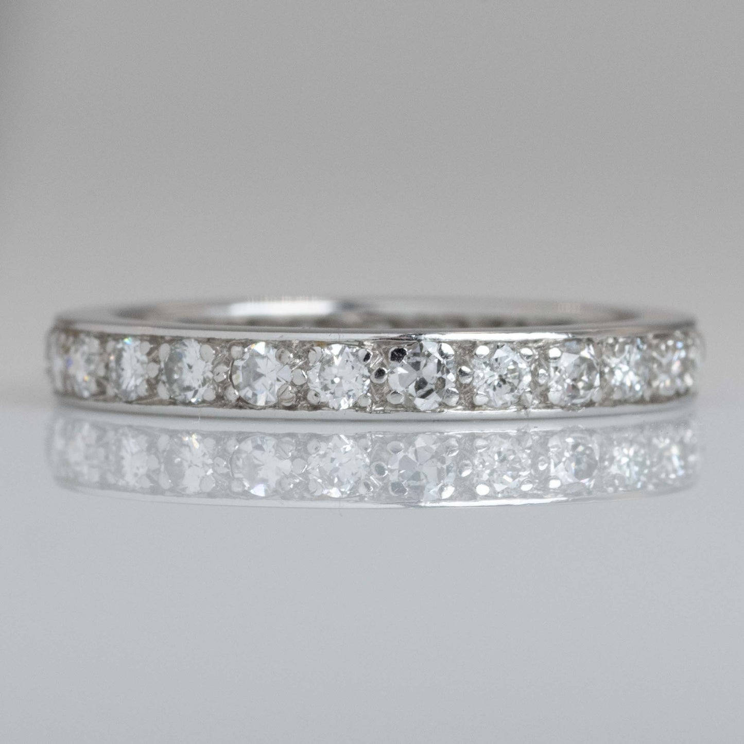 Vintage Platinum Diamond Full Eternity Ring Size M