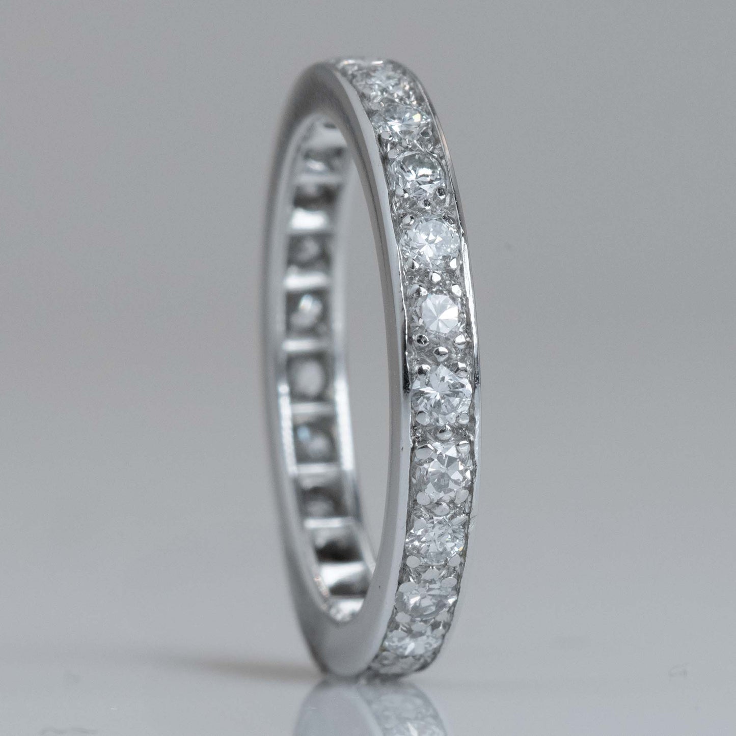 Vintage Platinum Diamond Full Eternity Ring Size M