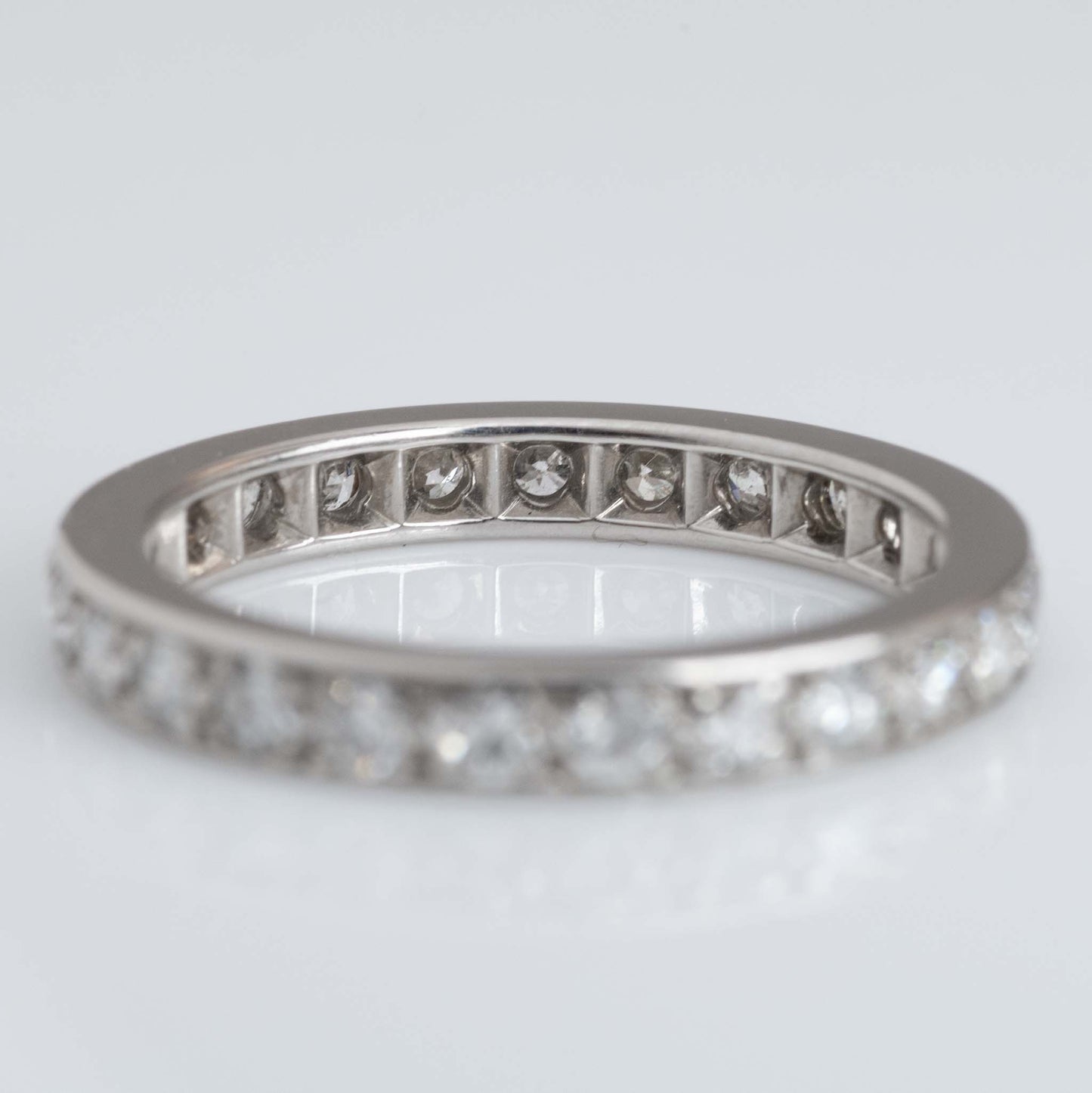 Vintage Platinum Diamond Full Eternity Ring Size M