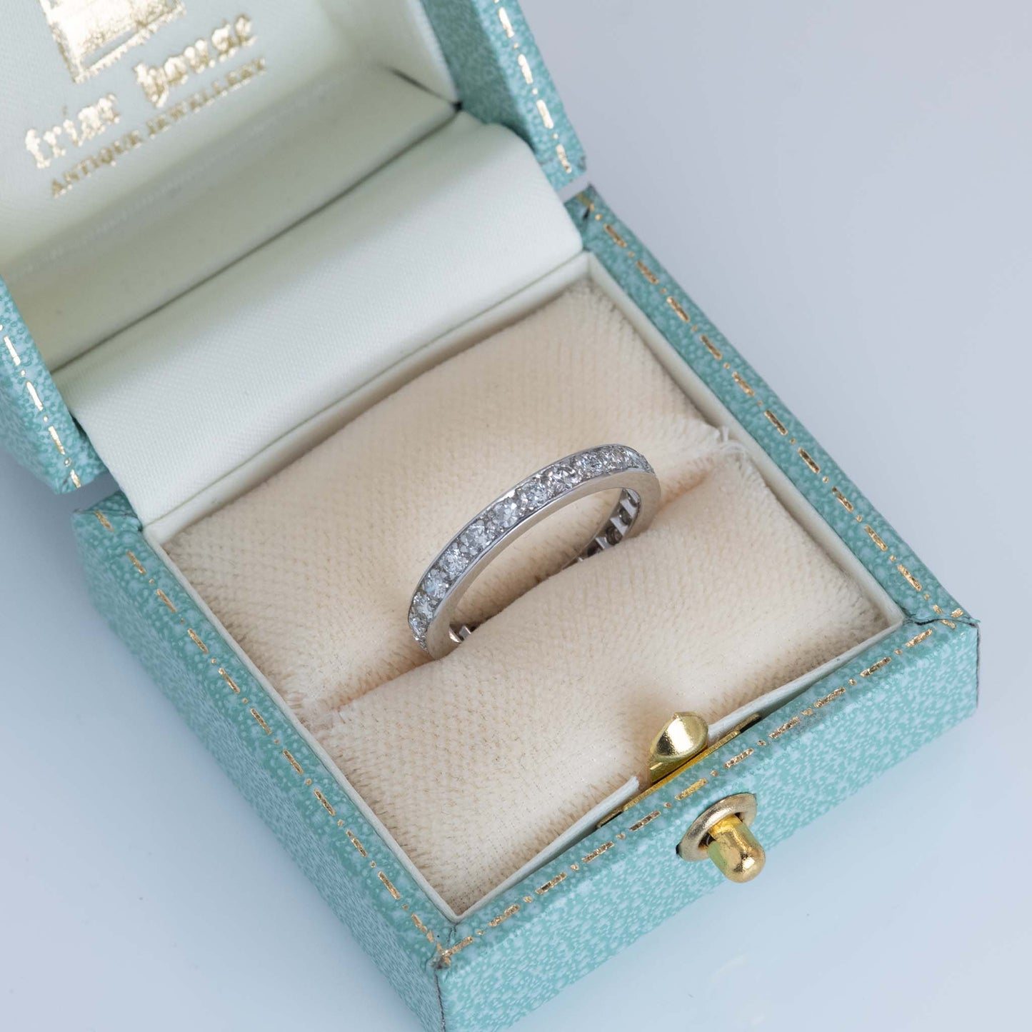 Vintage Platinum Diamond Full Eternity Ring Size M
