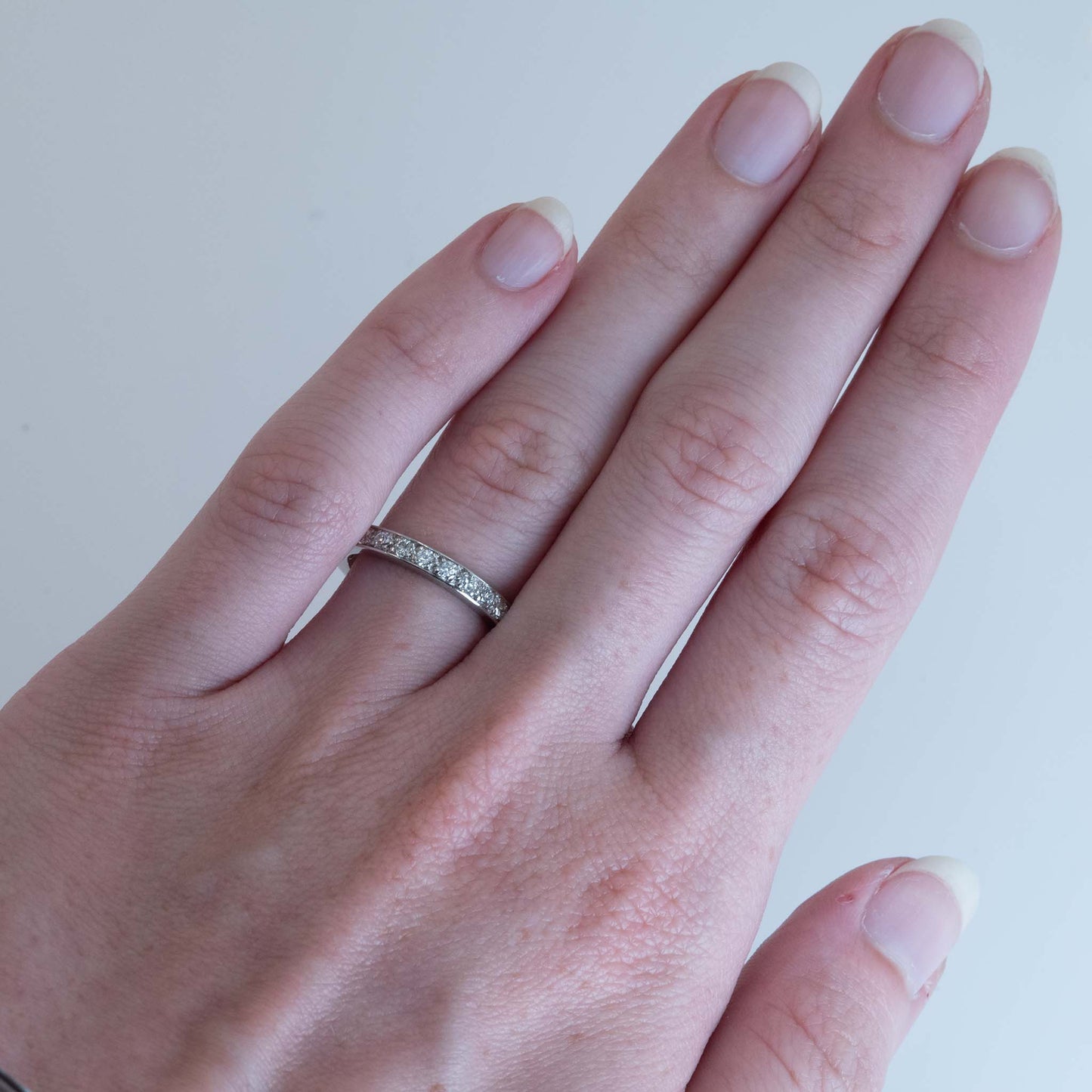 Vintage Platinum Diamond Full Eternity Ring Size M
