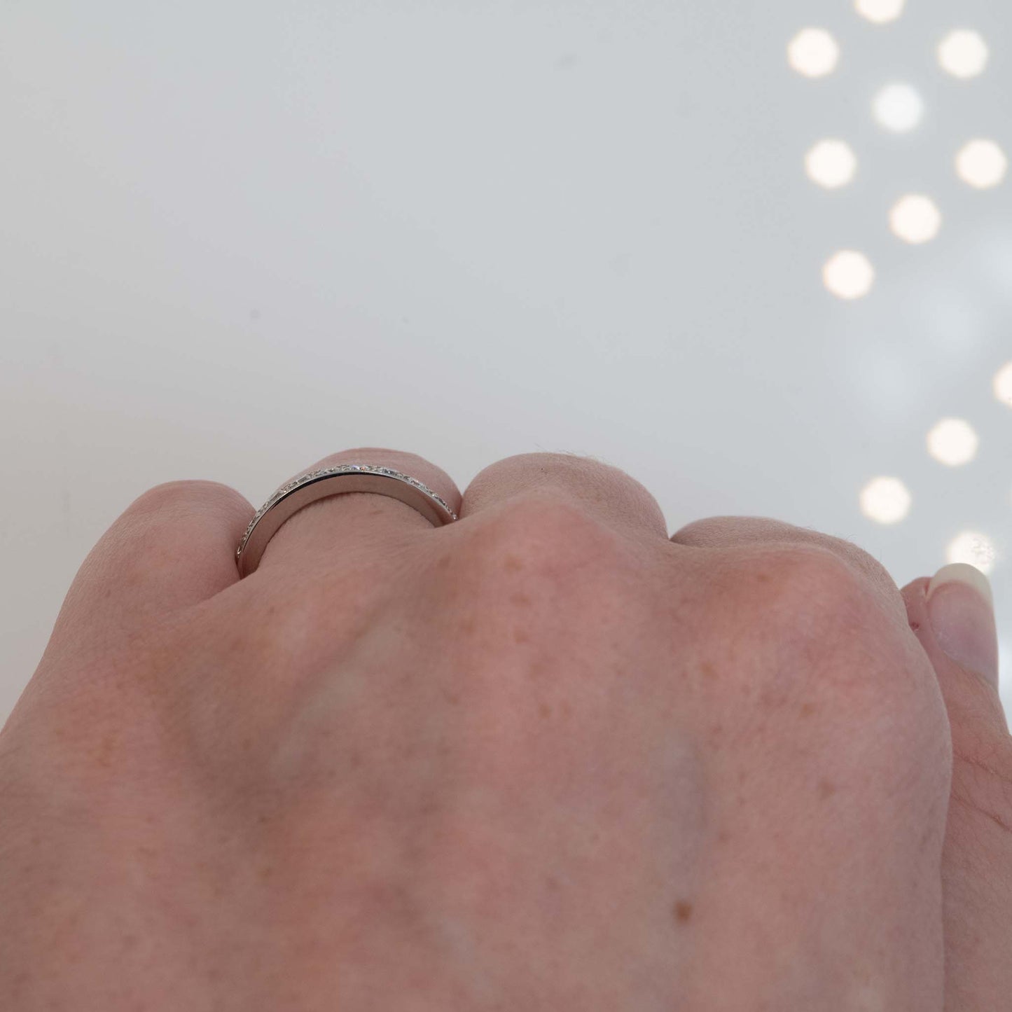 Vintage Platinum Diamond Full Eternity Ring Size M