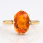 Art Deco 18ct Yellow Gold Fire Opal Solitaire Ring