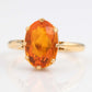 Art Deco 18ct Yellow Gold Fire Opal Solitaire Ring