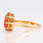 Art Deco 18ct Yellow Gold Fire Opal Solitaire Ring