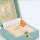 Art Deco 18ct Yellow Gold Fire Opal Solitaire Ring