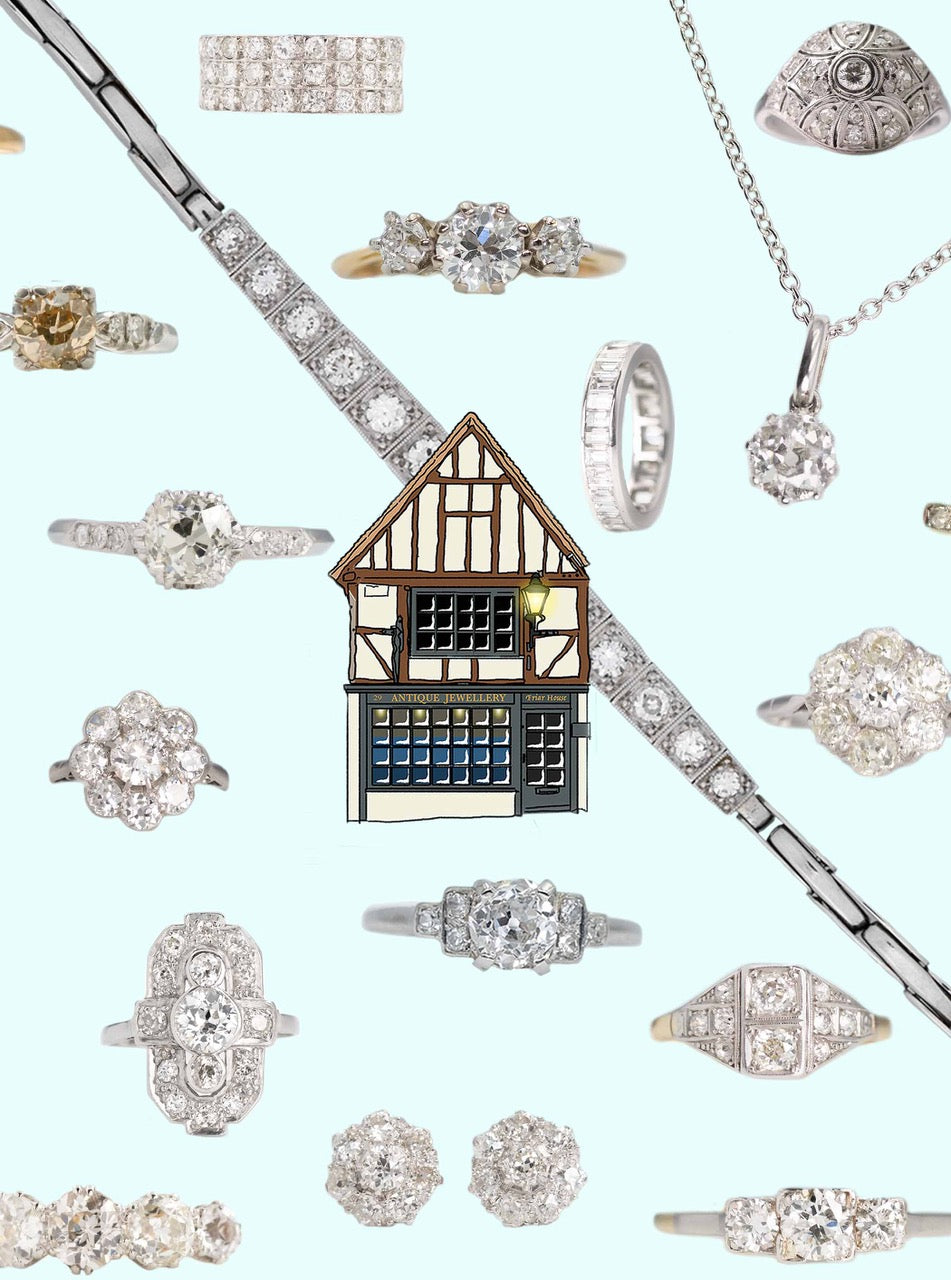 A Sketch of Friar House Vintage and Antique Jewellery Shop in Battle, Sussex, UK