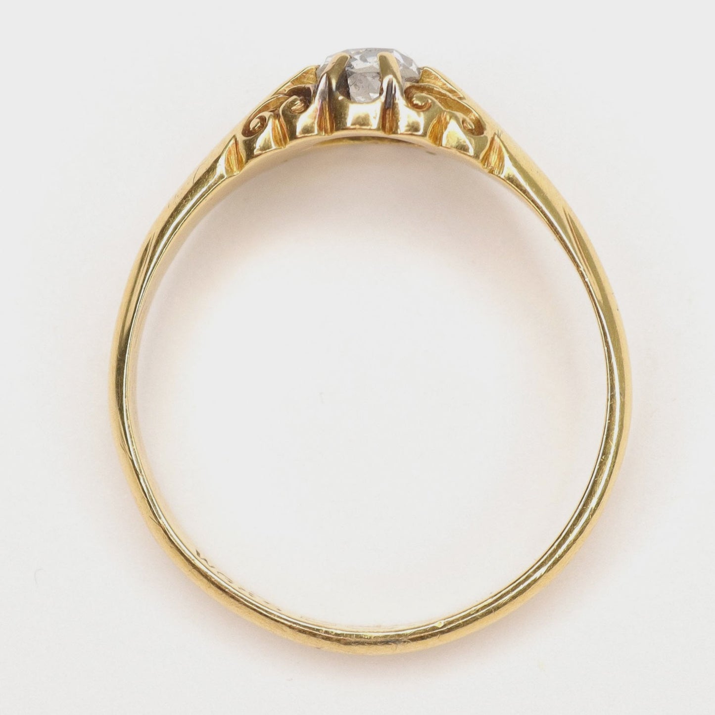 Edwardian 18ct Yellow Gold Diamond Belcher Ring - Friar House