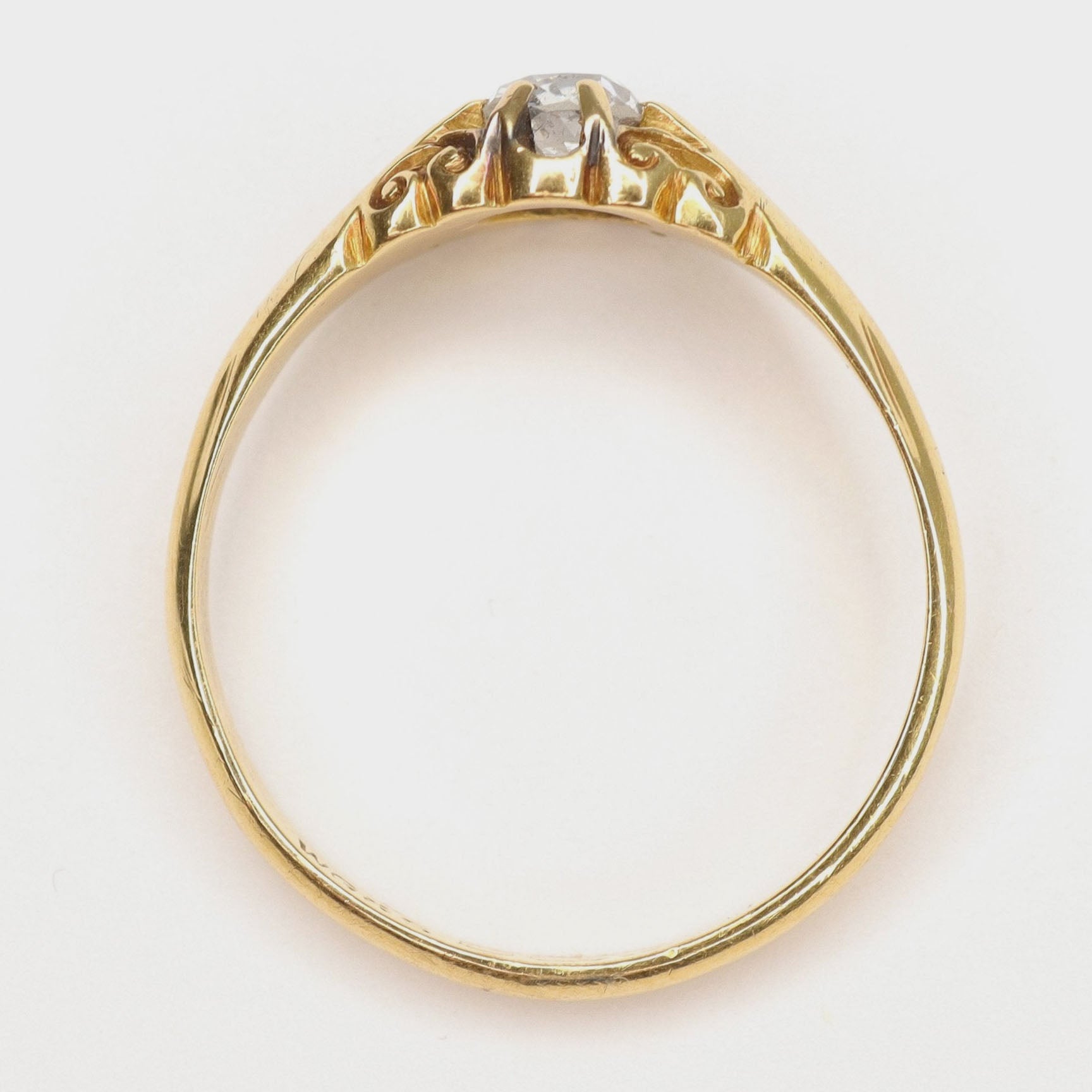 Edwardian 18ct Yellow Gold Diamond Belcher Ring - Friar House