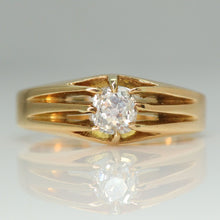 Edwardian 18ct Yellow Gold Gentleman's Diamond Belcher Ring - Friar House