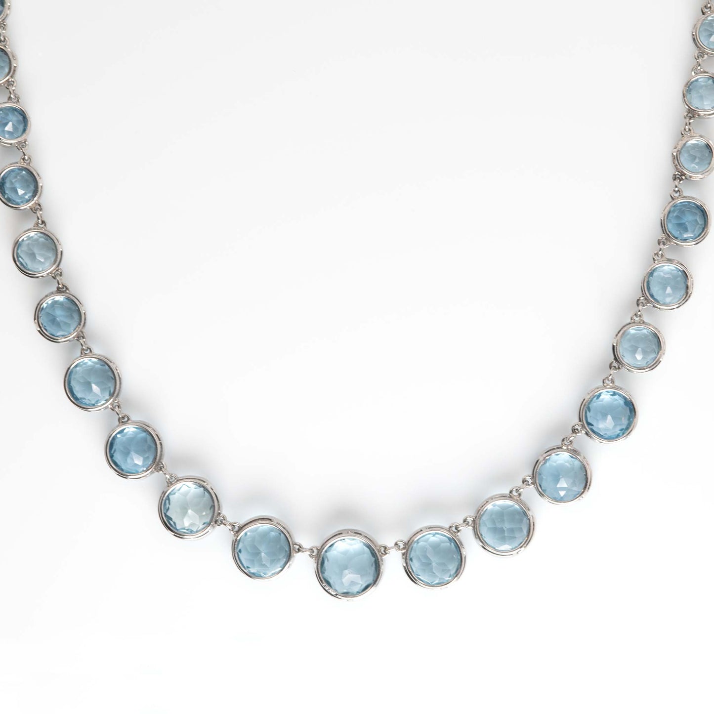 Edwardian Platinum 38 carat Aquamarine Rivière Necklace - Friar House