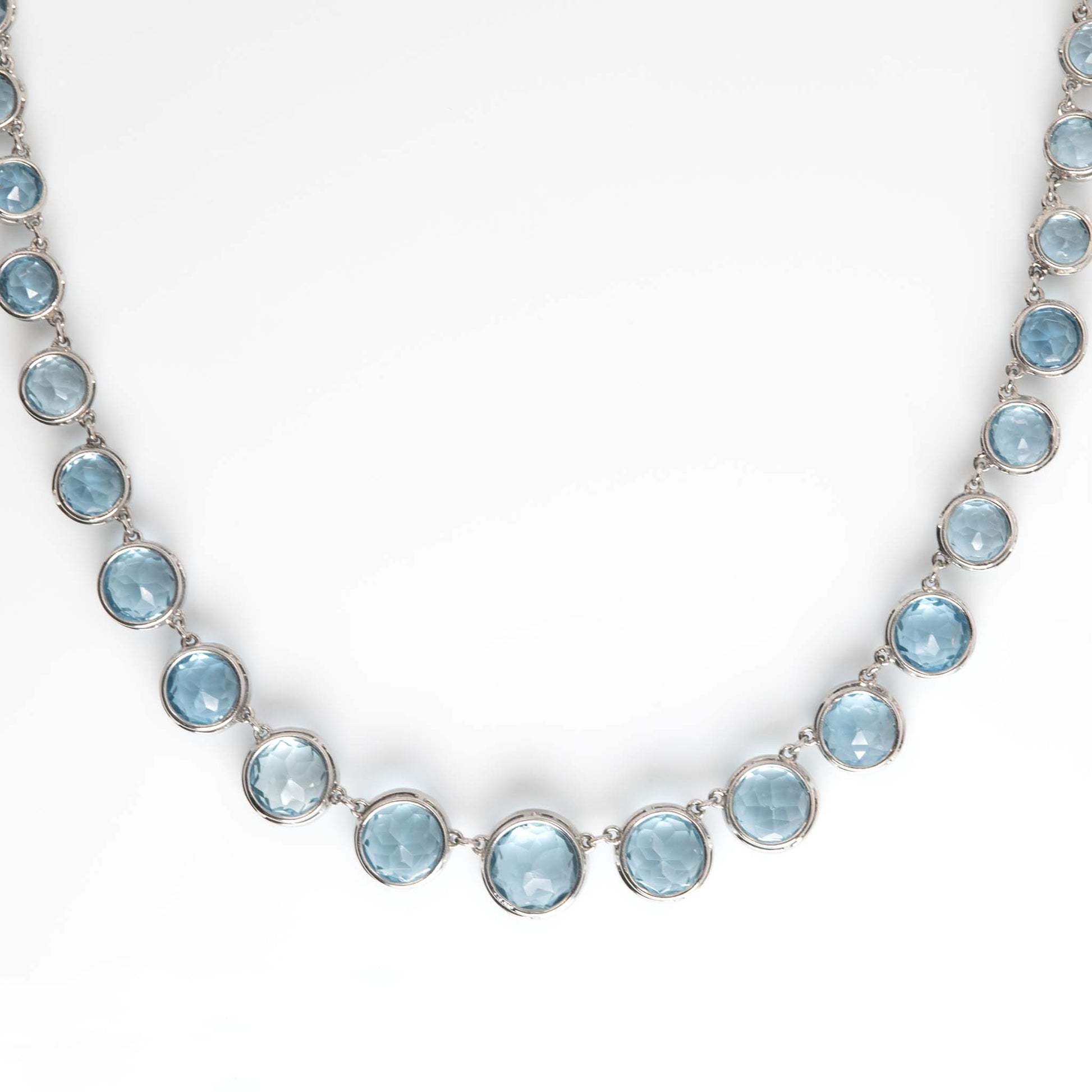 Edwardian Platinum 38 carat Aquamarine Rivière Necklace - Friar House