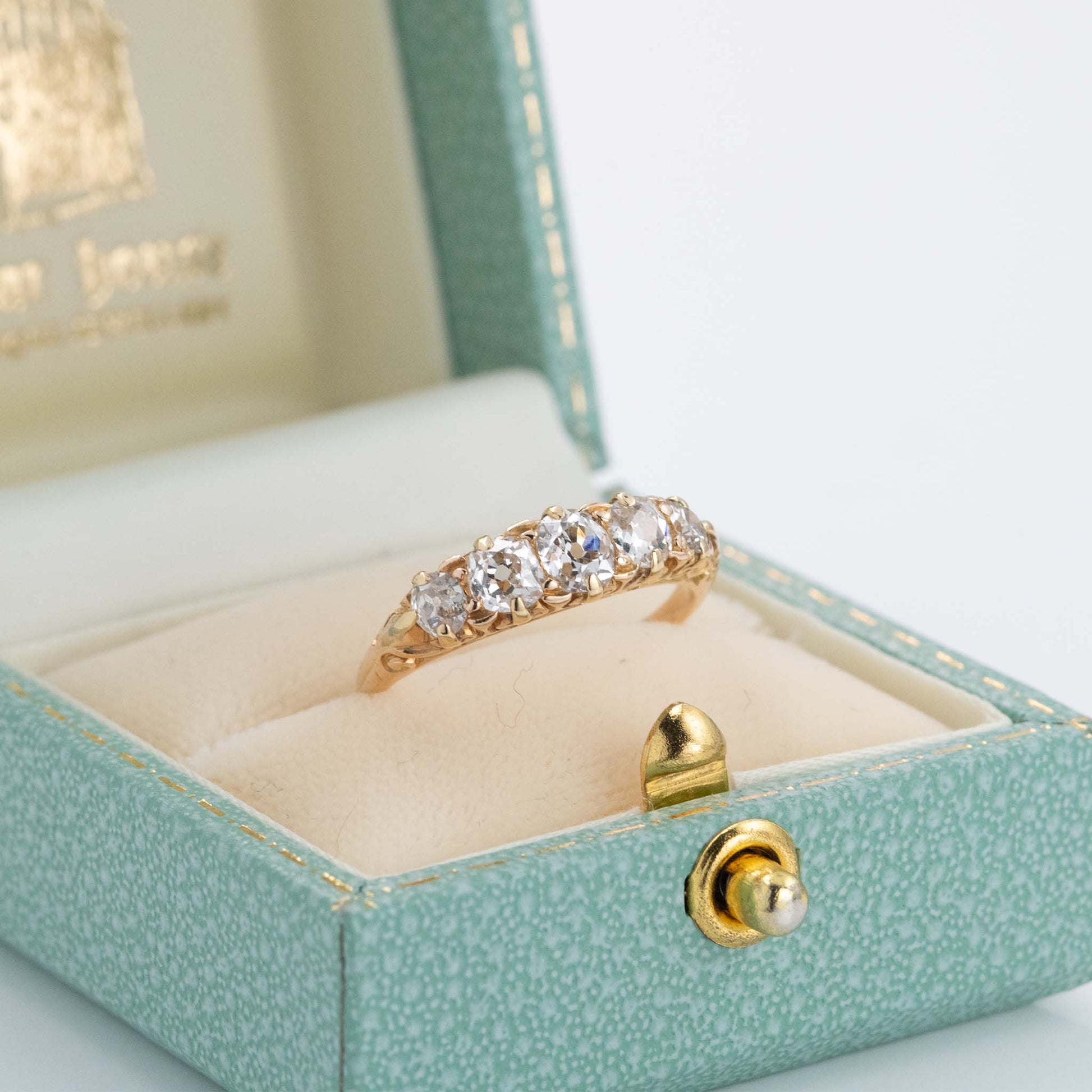 Victorian 18ct Yellow Gold 1.40 Carat Diamond Five Stone Ring - Friar House Antique Jewellery