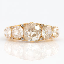 Victorian 18ct Yellow Gold Diamond Five Stone Half Hoop Ring - Friar House