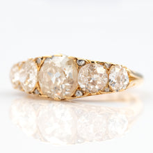 Victorian 18ct Yellow Gold Diamond Five Stone Half Hoop Ring - Friar House