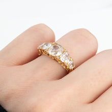 Victorian 18ct Yellow Gold Diamond Five Stone Half Hoop Ring - Friar House