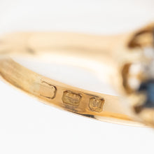 Victorian 18ct Yellow Gold Sapphire Diamond Cluster Ring - Friar House Antique Jewellery