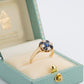 Victorian 18ct Yellow Gold Sapphire Diamond Cluster Ring - Friar House Antique Jewellery