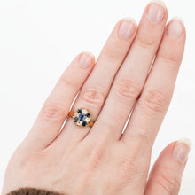 Victorian 18ct Yellow Gold Sapphire Diamond Cluster Ring - Friar House Antique Jewellery