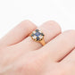 Victorian 18ct Yellow Gold Sapphire Diamond Cluster Ring - Friar House Antique Jewellery