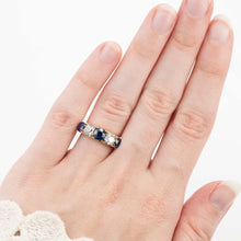 Victorian 18ct Yellow Gold Sapphire and Diamond Five Stone Ring - Friar House