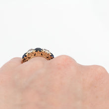 Victorian 18ct Yellow Gold Sapphire and Diamond Five Stone Ring - Friar House