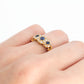 Victorian 18ct Yellow Gold Sapphire and Diamond Triple Cluster Ring - Friar House