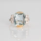 Vintage 14ct Yellow Gold 6 carat Aquamarine and Diamond Ring - Friar House