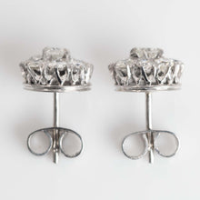 Vintage 14ct White Gold Diamond Cluster Earrings - Friar House