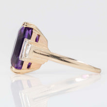 Vintage 14ct Yellow Gold Amethyst and Diamond Ring - Friar House
