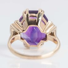 Vintage 14ct Yellow Gold Amethyst and Diamond Ring - Friar House