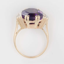 Vintage 14ct Yellow Gold Amethyst and Diamond Ring - Friar House