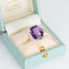 Vintage 14ct Yellow Gold Amethyst and Diamond Ring - Friar House