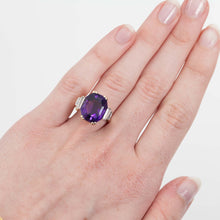 Vintage 14ct Yellow Gold Amethyst and Diamond Ring - Friar House