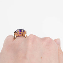 Vintage 14ct Yellow Gold Amethyst and Diamond Ring - Friar House