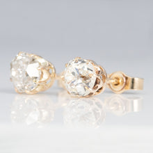 Vintage 14ct Yellow Gold Diamond Stud Earrings - Friar House