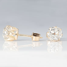 Vintage 14ct Yellow Gold Diamond Stud Earrings - Friar House