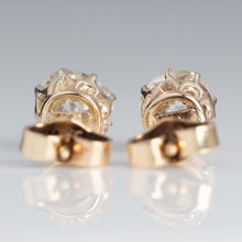 Vintage 14ct Yellow Gold Diamond Stud Earrings - Friar House