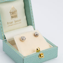 Vintage 14ct Yellow Gold Diamond Stud Earrings - Friar House