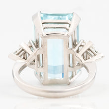Vintage 18ct White Gold 16 Carat Aquamarine and Diamond Ring - Friar House