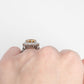 Vintage 18ct White Gold 2.50 carat Golden Topaz and Diamond Cluster Ring - Friar House Antique Jewellery