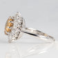 Vintage 18ct White Gold 2.50 carat Golden Topaz and Diamond Cluster Ring - Friar House Antique Jewellery