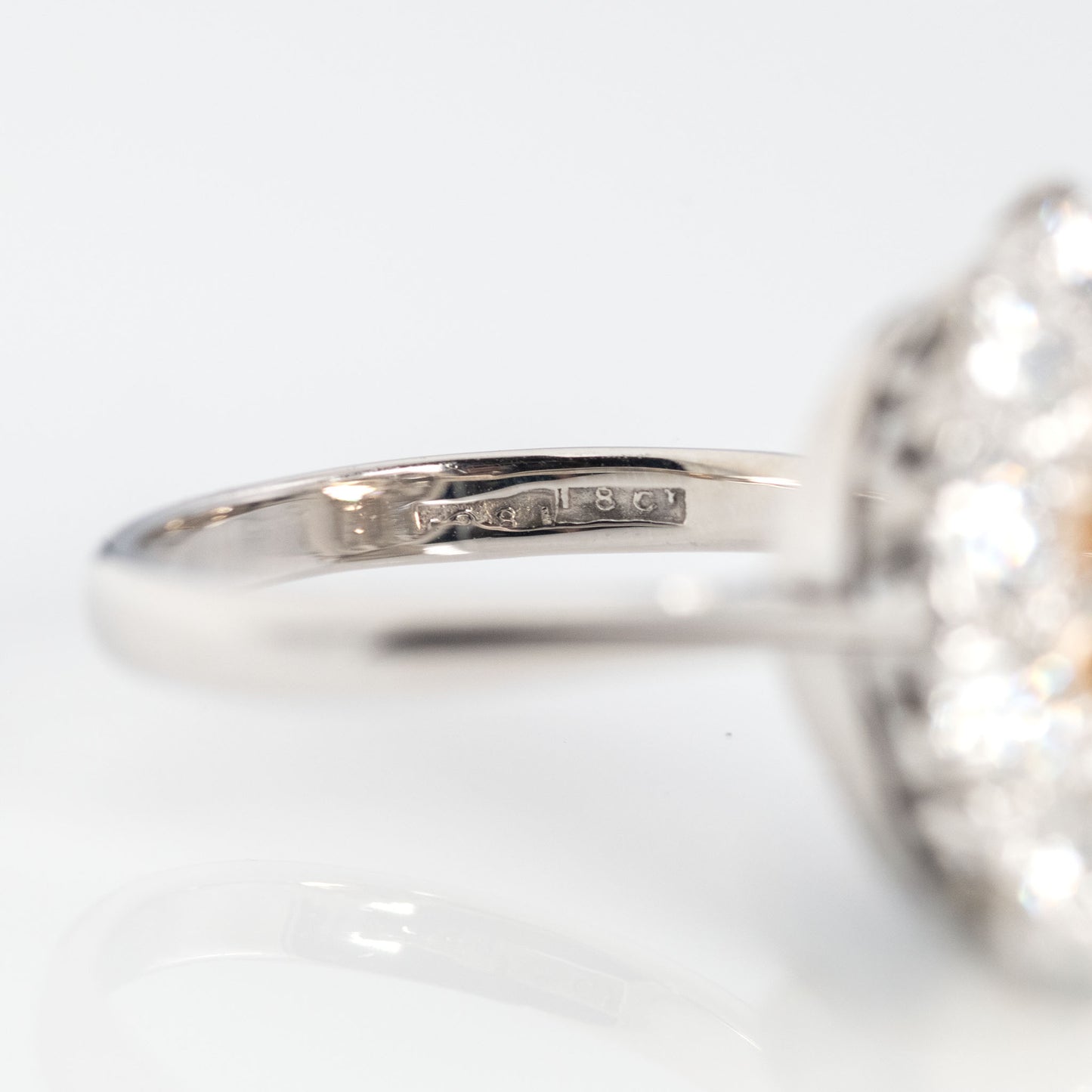 Vintage 18ct White Gold 2.50 carat Topaz and Diamond Cluster Ring - Friar House Antique Jewellery