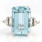Vintage 18ct White Gold 21 Carat Aquamarine and Diamond Ring - Friar House