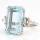 Vintage 18ct White Gold 21 Carat Aquamarine and Diamond Ring - Friar House