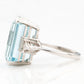 Vintage 18ct White Gold 21 Carat Aquamarine and Diamond Ring - Friar House