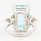 Vintage 18ct White Gold 21 Carat Aquamarine and Diamond Ring - Friar House